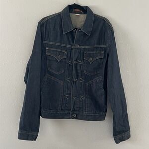 Vintage Denim Trucker Jacket USA Made Women's Medium Dark Wash Western Country
